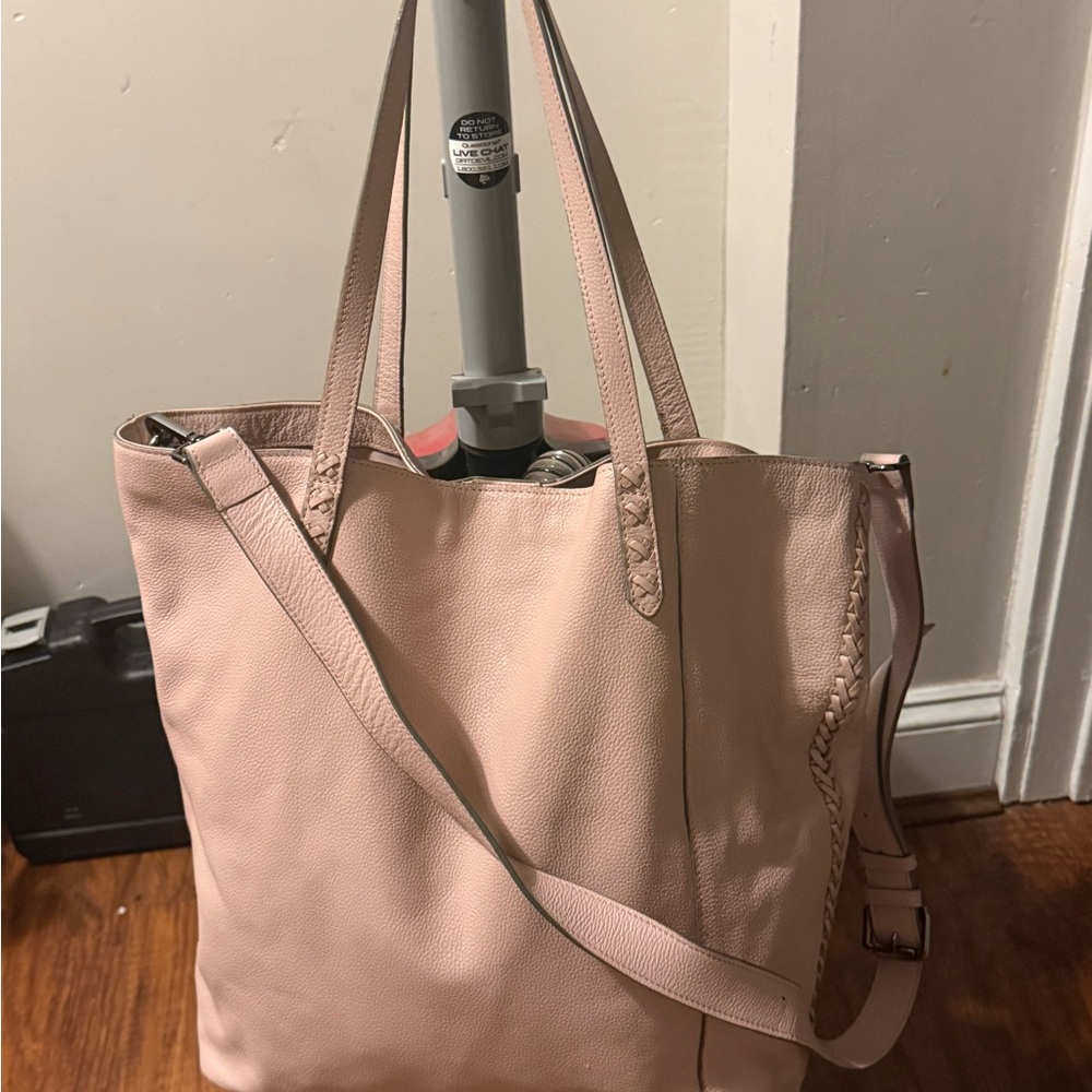 Tabitha Webb  Pink Leather convertible Tote Bag